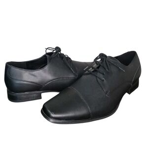 Calvin Klein Bram Oxford Mens 13 Black Lace Up Dress Shoes Cap Toe NEW